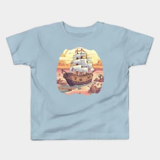 Pirate Ship Ready to Depart Kids T-Shirt